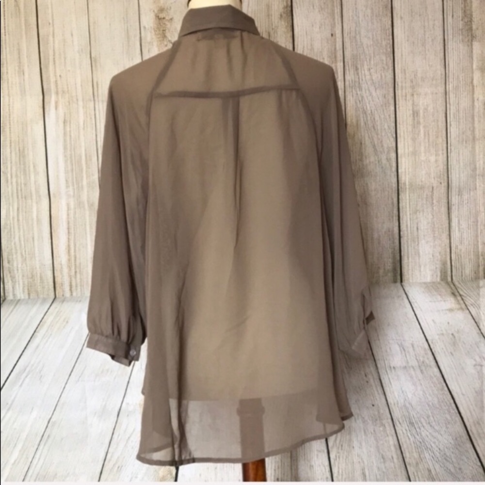 Sequin And Sheer Button Down Top - image 3